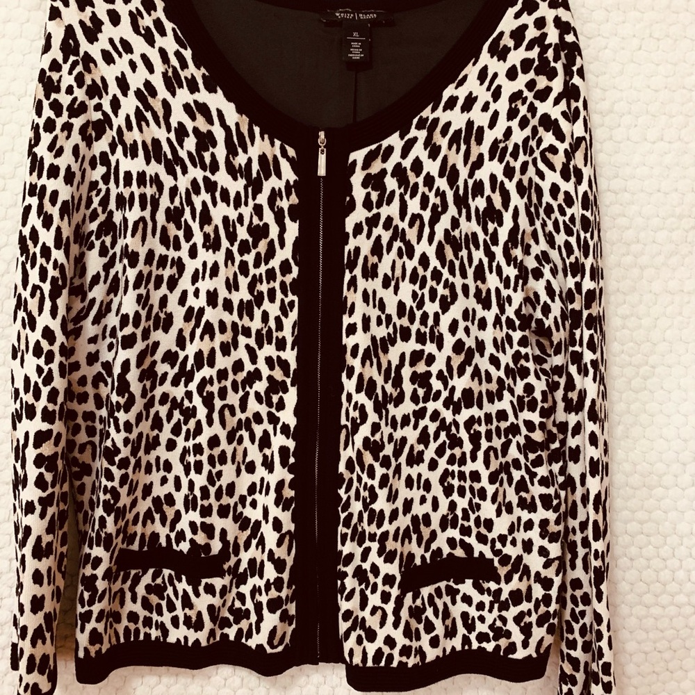 White House Black Market Leopard Cardigan